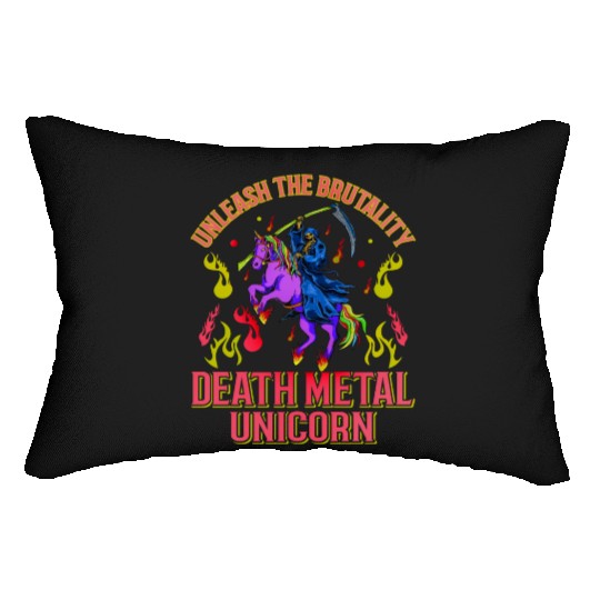 Goth Rock Satan Unicorn Festivals Death Metal Lumbar Pillows