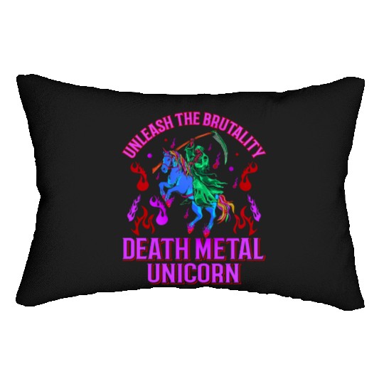 Goth Rock Satan Unicorn Festivals Death Metal Lumbar Pillows
