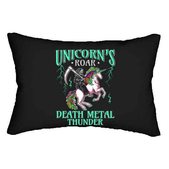 Goth Rock Satan Unicorn Festivals Death Metal Lumbar Pillows