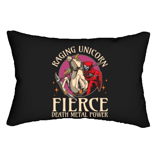 Goth Rock Satan Unicorn Festivals Death Metal Lumbar Pillows