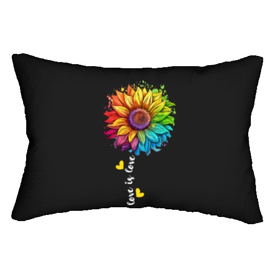 Rainbow Sunflower LGBTQ Lover Pride Community Pun Lumbar Pillows