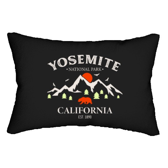Yosemite National Park California Vintage Lumbar Pillows