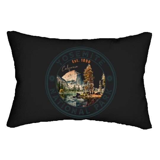 Yosemite National Park Vintage Style Half Dome Lumbar Pillows