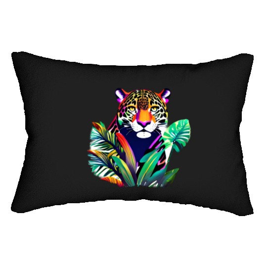 Jaguar in the Tropics Lumbar Pillows