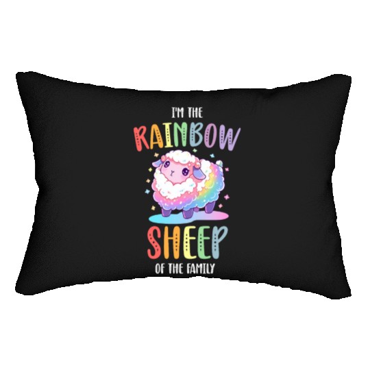 Rainbow Sheep LGBTQ Transgender Pride Community Lumbar Pillows