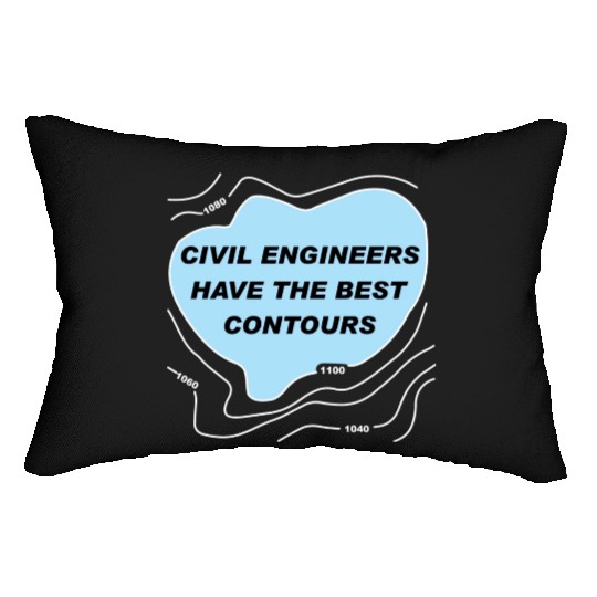 Civil Engineer Blue Contours White Lines green Lumbar Pillows