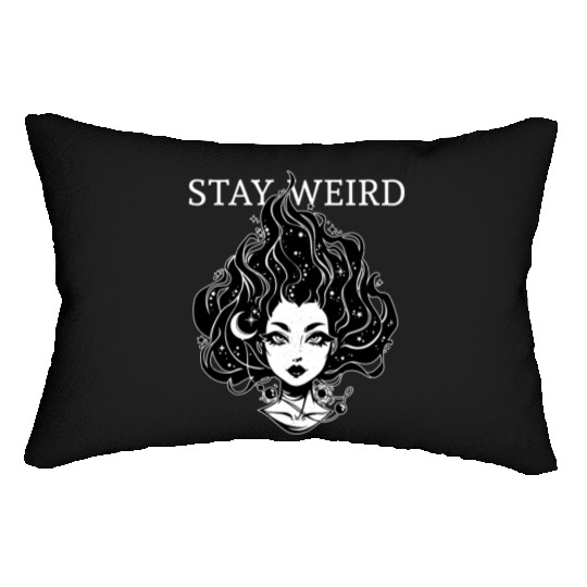 Stay Weird - Moonchild Girl Lumbar Pillows