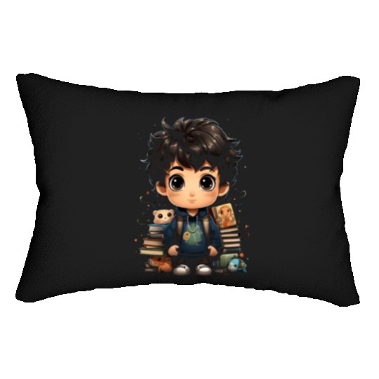 Back to School Pre-K Kindergarten Student Chibi Lumbar Pillows