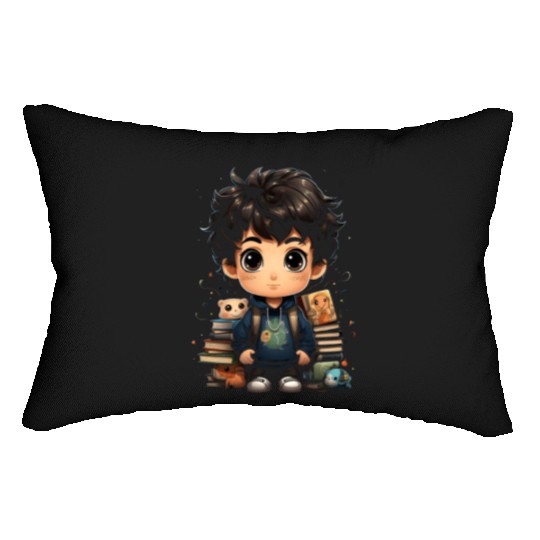 Back to School Pre-K Kindergarten Student Chibi Lumbar Pillows