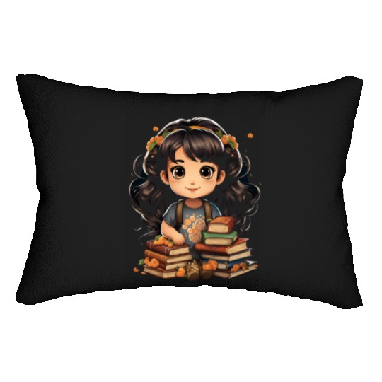 Back to School Pre-K Kindergarten Student Chibi Lumbar Pillows
