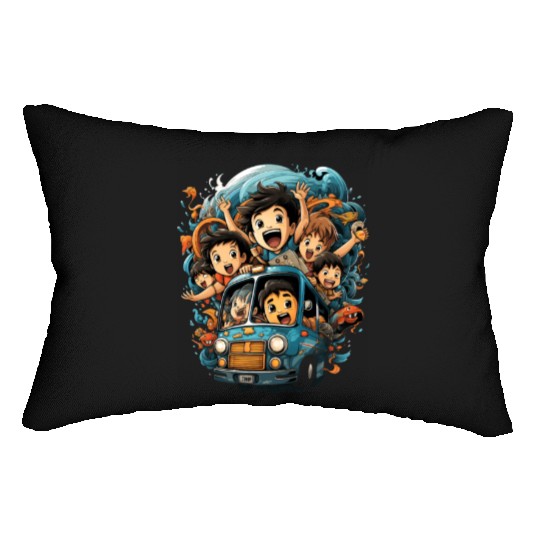 Back to School Pre-K Kindergarten School Bus Lumbar Pillows