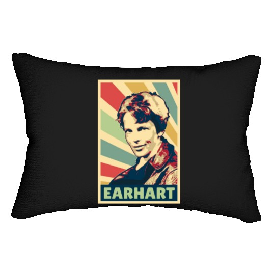 Amelia Earhart Vintage Colors Lumbar Pillows
