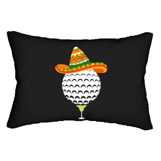 Margarita Golf Ball Mexican Sombrero Lumbar Pillows