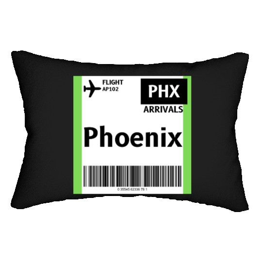 airplane ticket phoenix Lumbar Pillows