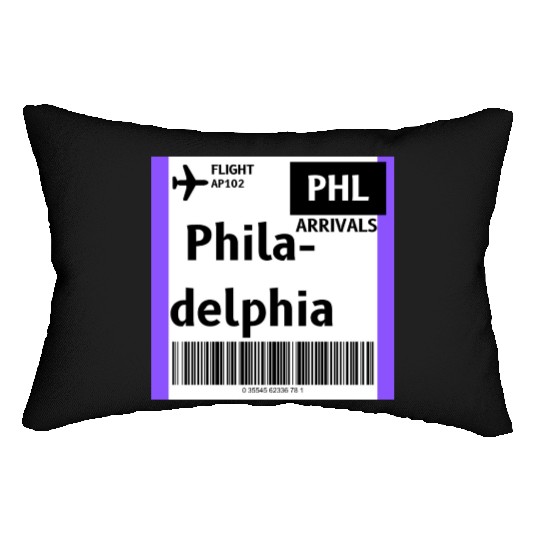 airplane ticket philadelphia Lumbar Pillows