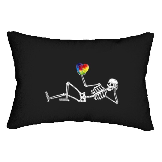 Heart Valentines Day Skeleton Gothic Boyfriend Him Lumbar Pillows