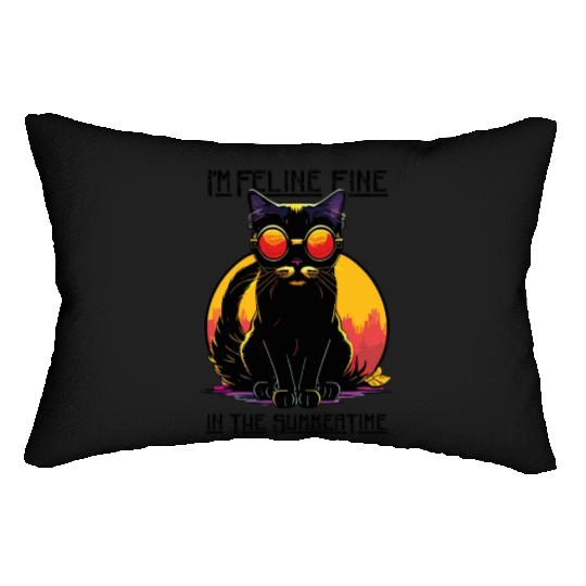 FELINE Fine | Cat Lover Summer Animal Beach Party Lumbar Pillows