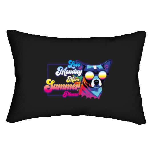 Less Monday, More Summer | Beach Party Dog Lovers Lumbar Pillows