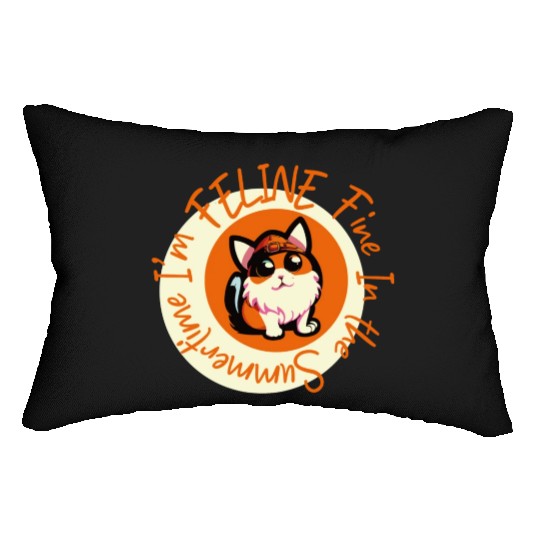 I'm FELINE Fine | Cat Lover Summer Animal Party Lumbar Pillows