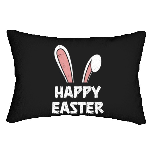 Happy Easter Bunny Rabbit Ears Lumbar Pillows