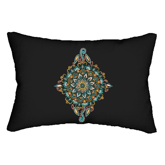 Retro Spring Folk Art Diamond Lumbar Pillows