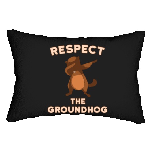 Dabbing Groundhog Day Respect the Groundhog Funny Lumbar Pillows