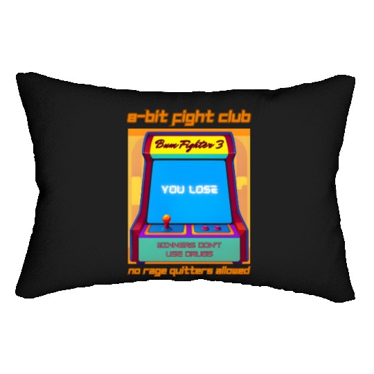 Funny Retro Gaming 80s Arcade 8-Bit Gamer Humor Lumbar Pillows