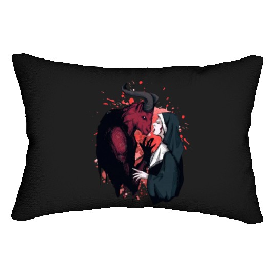 Forgive me father - possessed by devil Lumbar Pillows