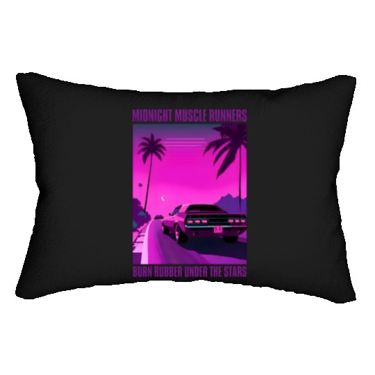 Vintage 80s Graphic Retrowave Muscle Car Racing Lumbar Pillows