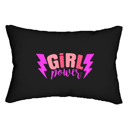 Preppy Room Decor Girl Power Quote With Lightning Lumbar Pillows