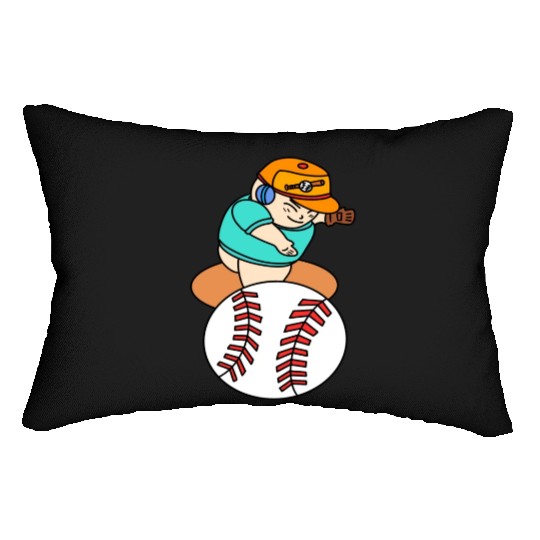 Cute Chibi Baseball Pitcher Lumbar Pillows