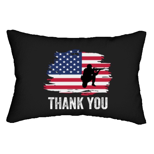 Thank You Us Flag Memorial Day Lumbar Pillows