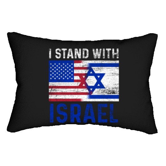 Us Flag I Stand With Israel Lumbar Pillows
