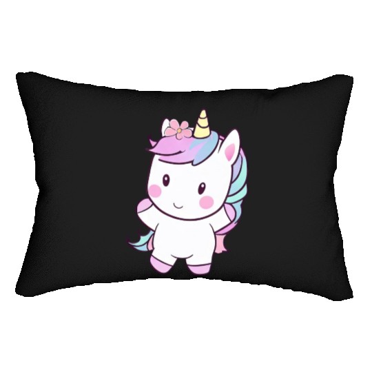 Cute Dancing Unicorn, Joyful Fantasy Design Lumbar Pillows