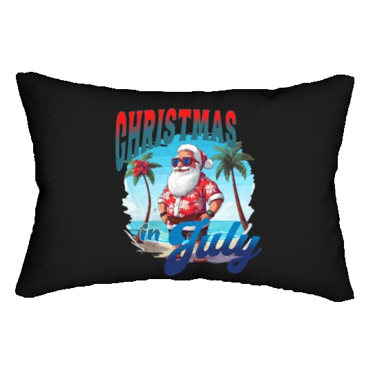 Santa at the Beach | Christmas In July Lumbar Pillows