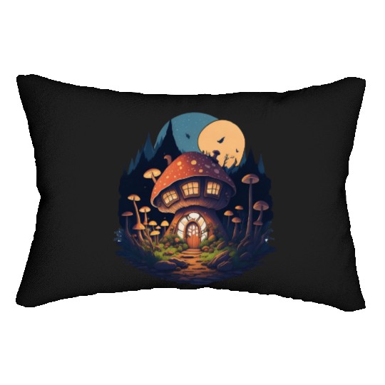 Big Mushroom House Lumbar Pillows