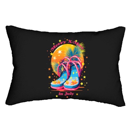 "Beach Bound Booties | "Christmas in July" Flip Lumbar Pillows