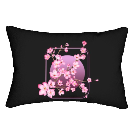 Cherry Blossom Lumbar Pillows, Pink Sakura Kawaii