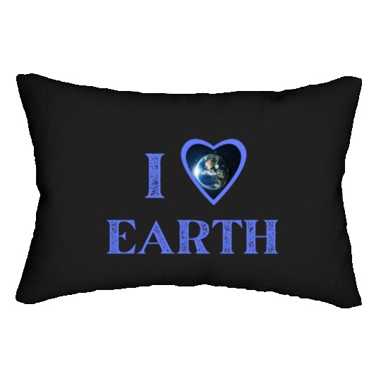 I Love Earth Heart Lumbar Pillows