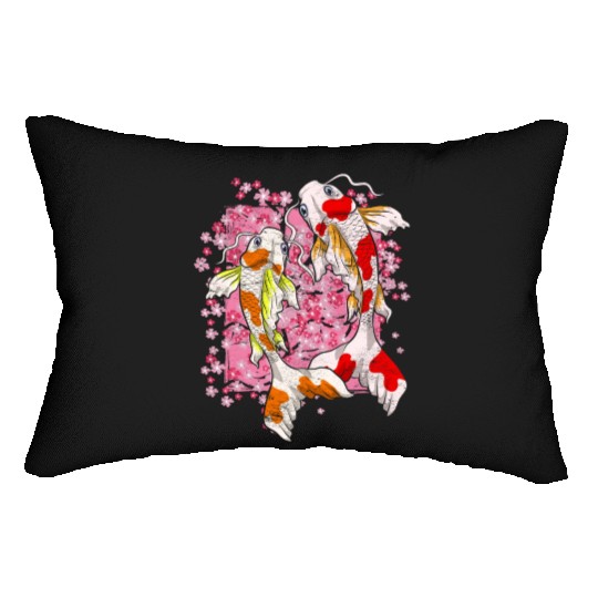 Sakura Koi Fish Gift Cherry Blossom Koi Carp Lumbar Pillows