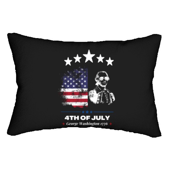 Happy 4th Of July Suck England George Washington Lumbar Pillows