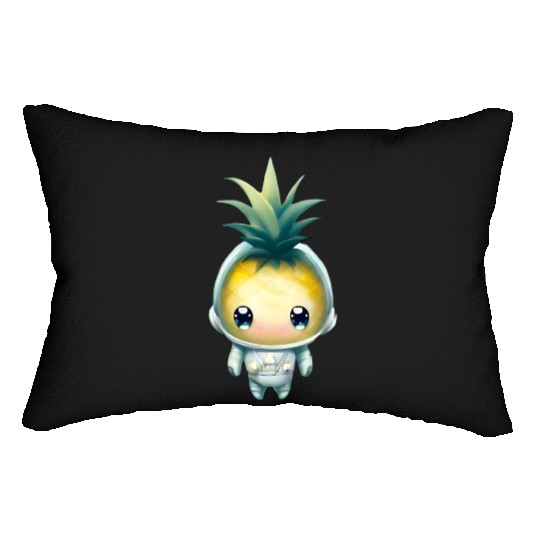 Kawaii astronauts pineapple Lumbar Pillows
