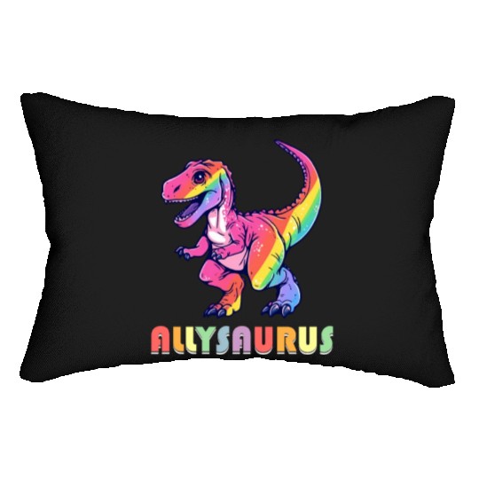 Allysaurus LGBT Transgender Dino Rainbow Lesbian Lumbar Pillows