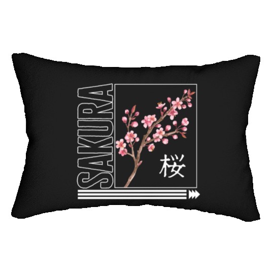 Cherry Blossom Lumbar Pillows, Sakura Kawaii Pop Culture