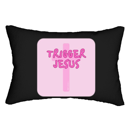 Trigger Jesus Affirmation By Abby Anime(c) Lumbar Pillows