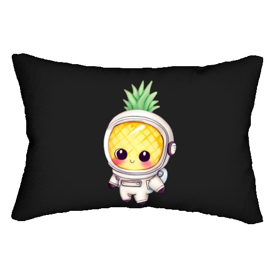 Kawaii astronauts pineapple Lumbar Pillows