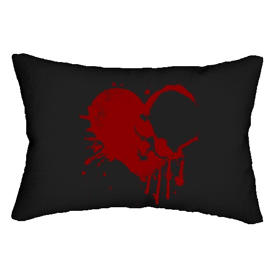skull heart love Lumbar Pillows