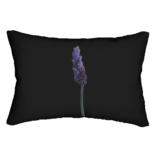 Lavender Flower Illustration Lumbar Pillows