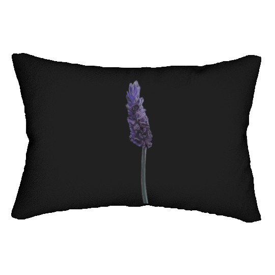 Lavender Flower Illustration Lumbar Pillows