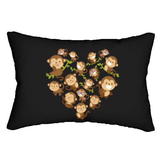 chimpanzee monkey Lumbar Pillows